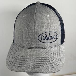 DaVinci Roofscapes Branded Gray & Blue Mesh Hat Trucker Sporty Cap Adjustable